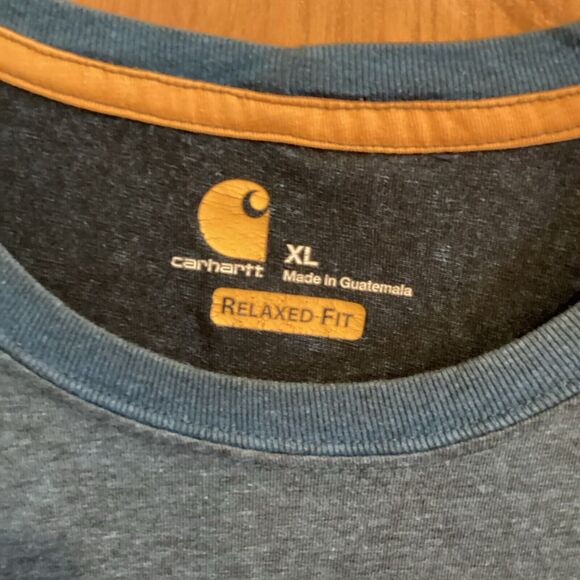 Carhartt Men’s Relaxed Fit SS Pullover Pocket Tee Shirt Size XL Blue Force - Picture 4 of 12